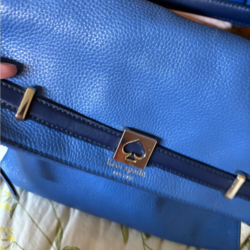 Kate Spade Blue Shoulder Bag with Gold Hardware